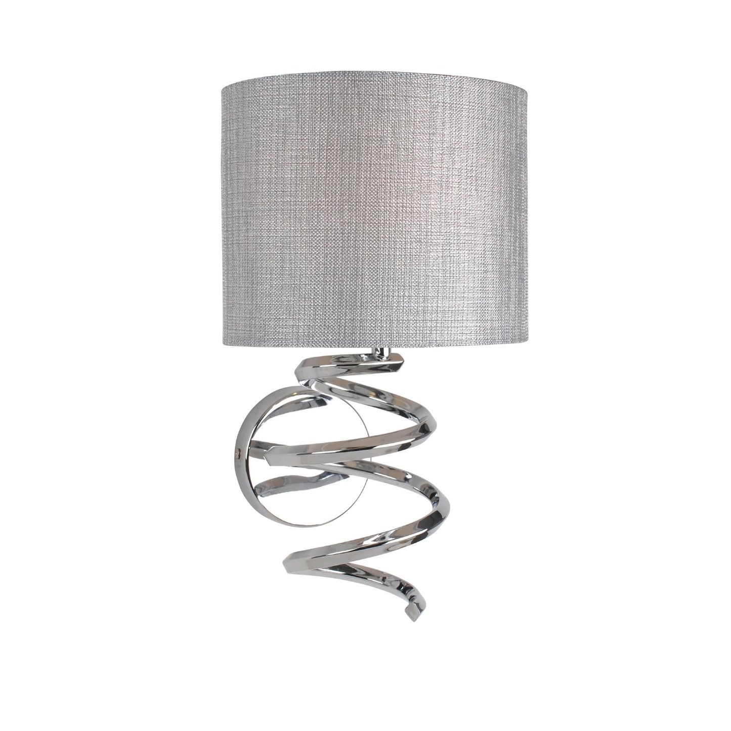 Kasi 1 Light Polished Chrome Wall Light with Grey Shade