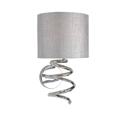 Kasi 1 Light Polished Chrome Wall Light with Grey Shade