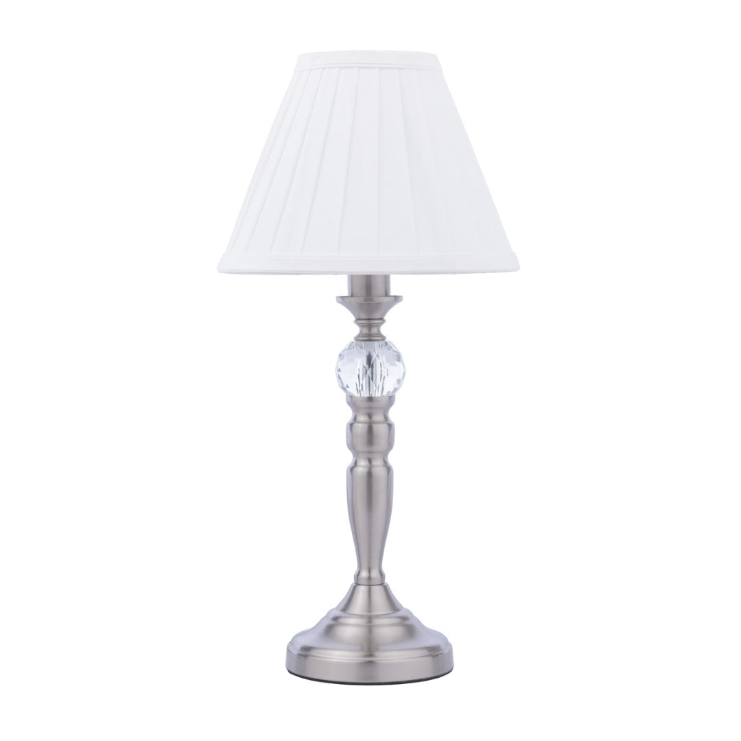 Edwina Satin Chrome Touch Table Lamp