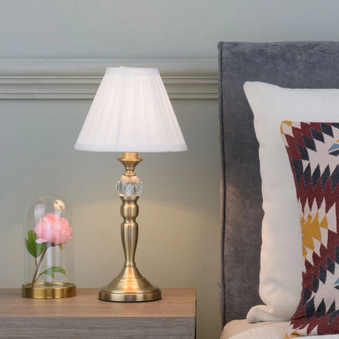 Edwina Antique Brass Touch Table Lamp