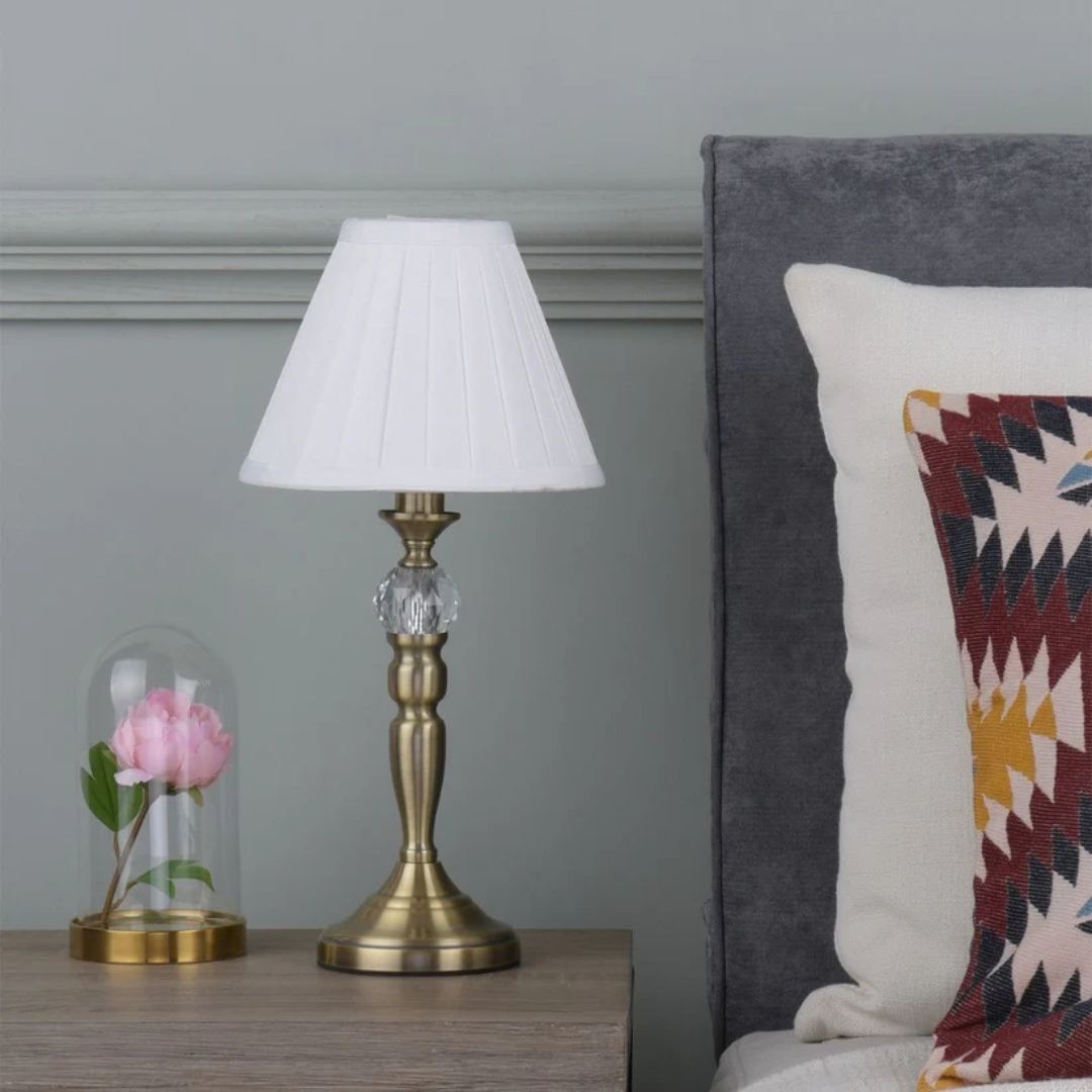 Edwina Antique Brass Touch Table Lamp