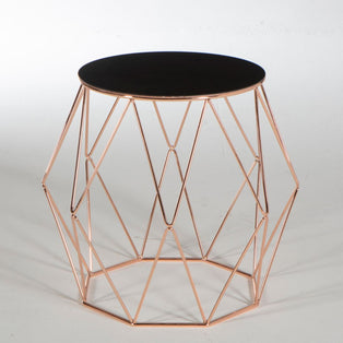 Eiffel Black and Rose Gold End Table