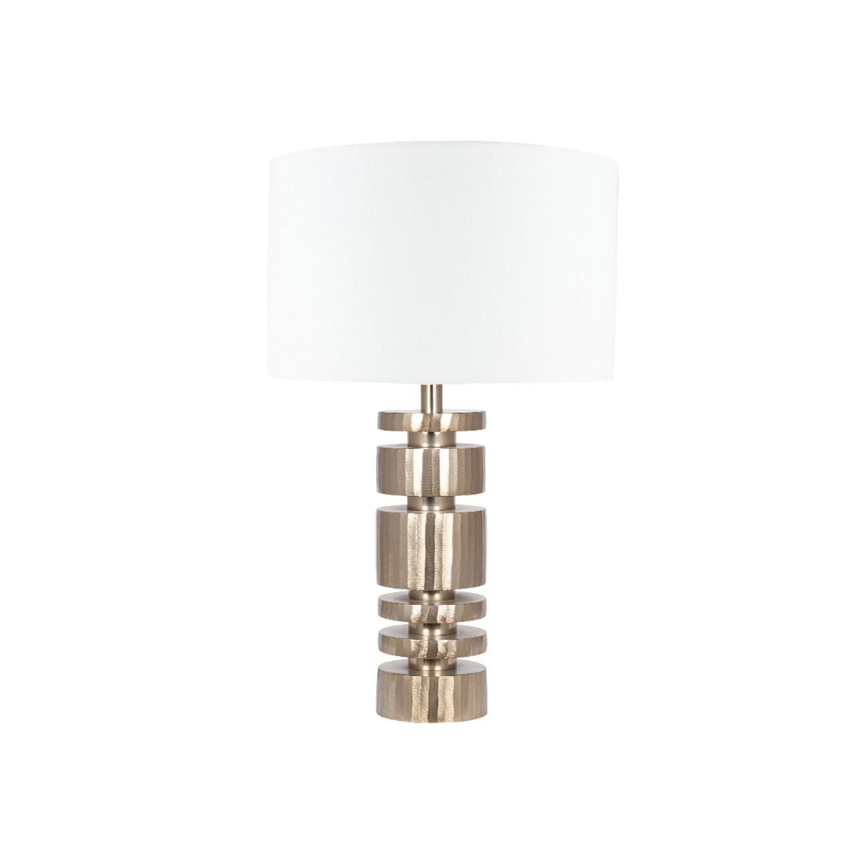 Elon Champagne Gold Metal Stacked Cylinder Table Lamp