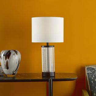 Enrico Satin Black and Glass Rechargeable Touch Table Lamp