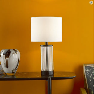 Enrico Satin Black and Glass Rechargeable Touch Table Lamp