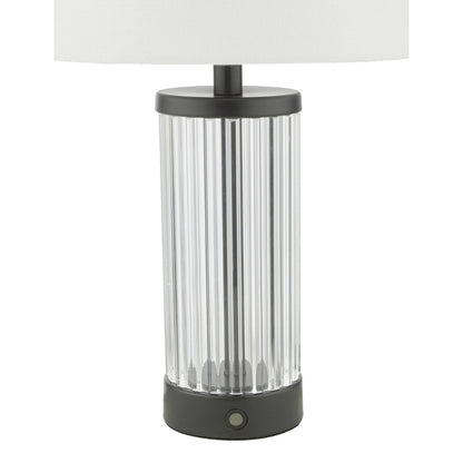 Enrico Satin Black and Glass Rechargeable Touch Table Lamp
