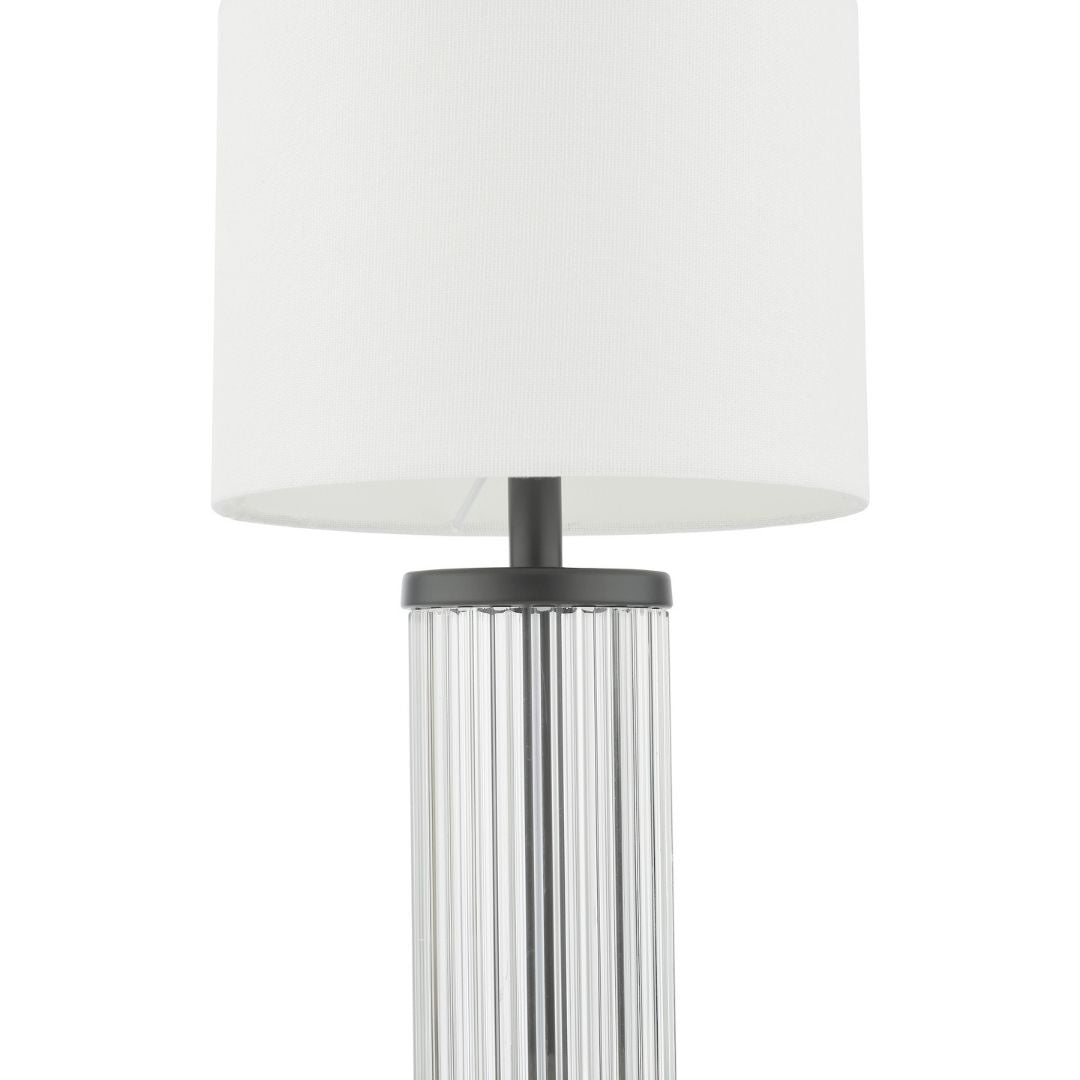 Enrico Satin Black and Glass Rechargeable Touch Table Lamp