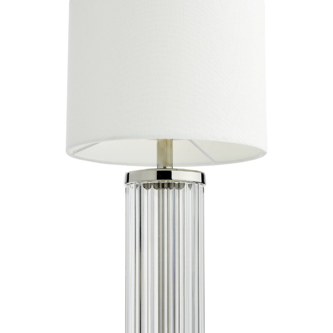 Erico Polished Nickel and Glass Rechargeable LED Touch Table Lamp