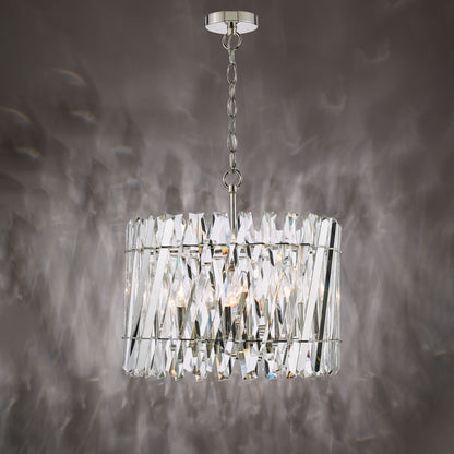 Entwine 6 Light Polished Nickel & Crystal Pendant Ceiling Light