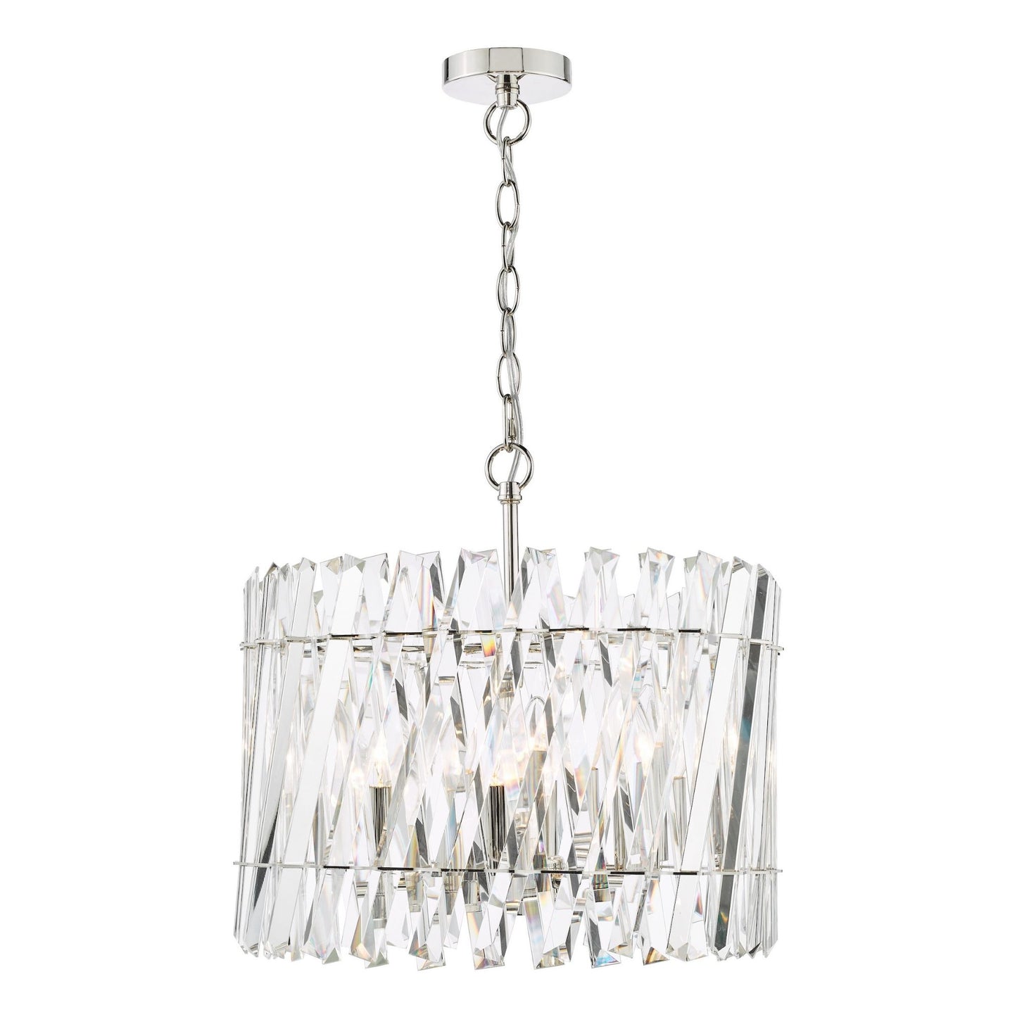 Entwine 6 Light Polished Nickel & Crystal Pendant Ceiling Light