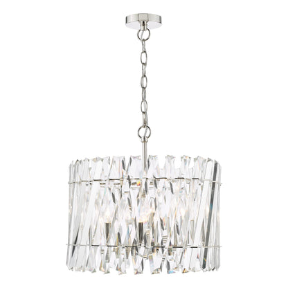 Entwine 6 Light Polished Nickel & Crystal Pendant Ceiling Light