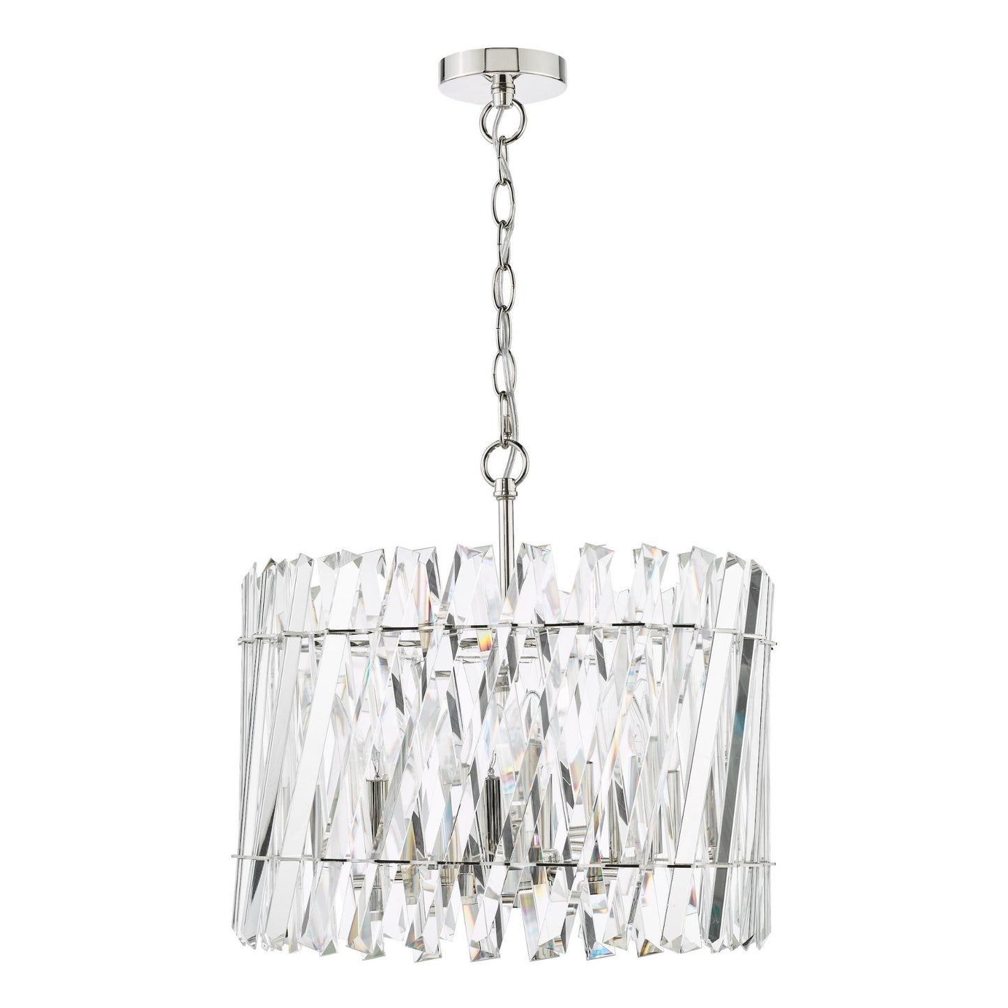 Entwine 6 Light Polished Nickel & Crystal Pendant Ceiling Light