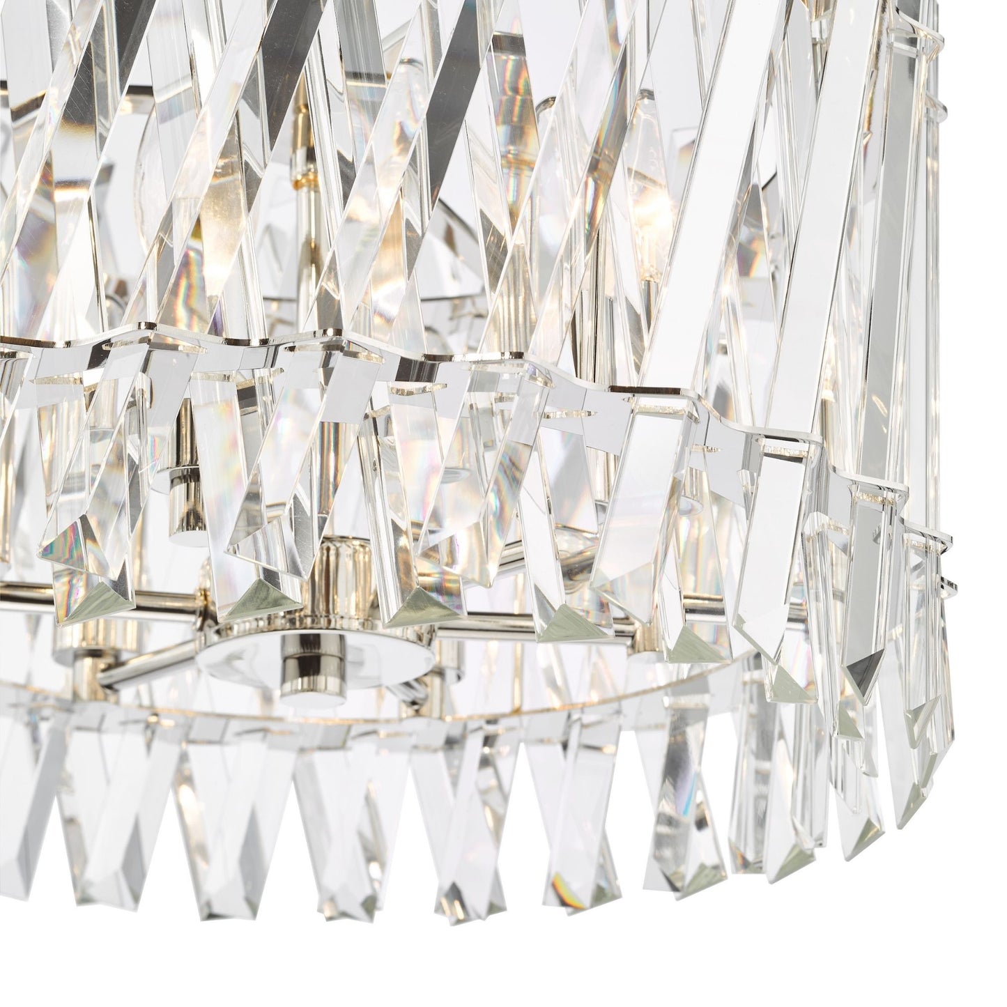 Entwine 6 Light Polished Nickel & Crystal Pendant Ceiling Light