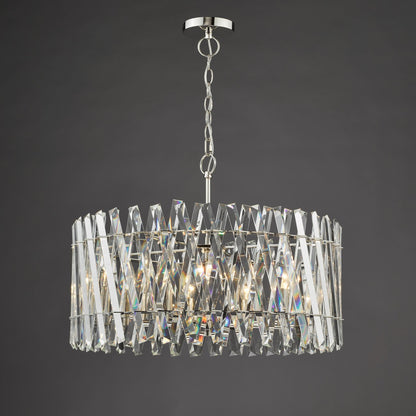 Entwine 8 Light Polished Nickel & Crystal Pendant Ceiling Light