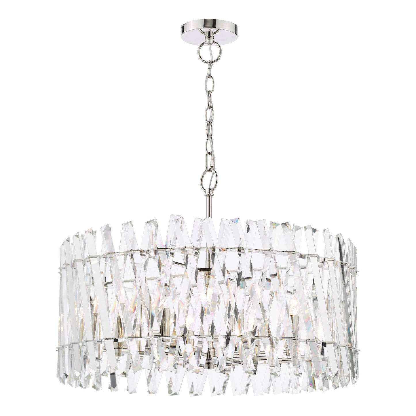 Entwine 8 Light Polished Nickel & Crystal Pendant Ceiling Light