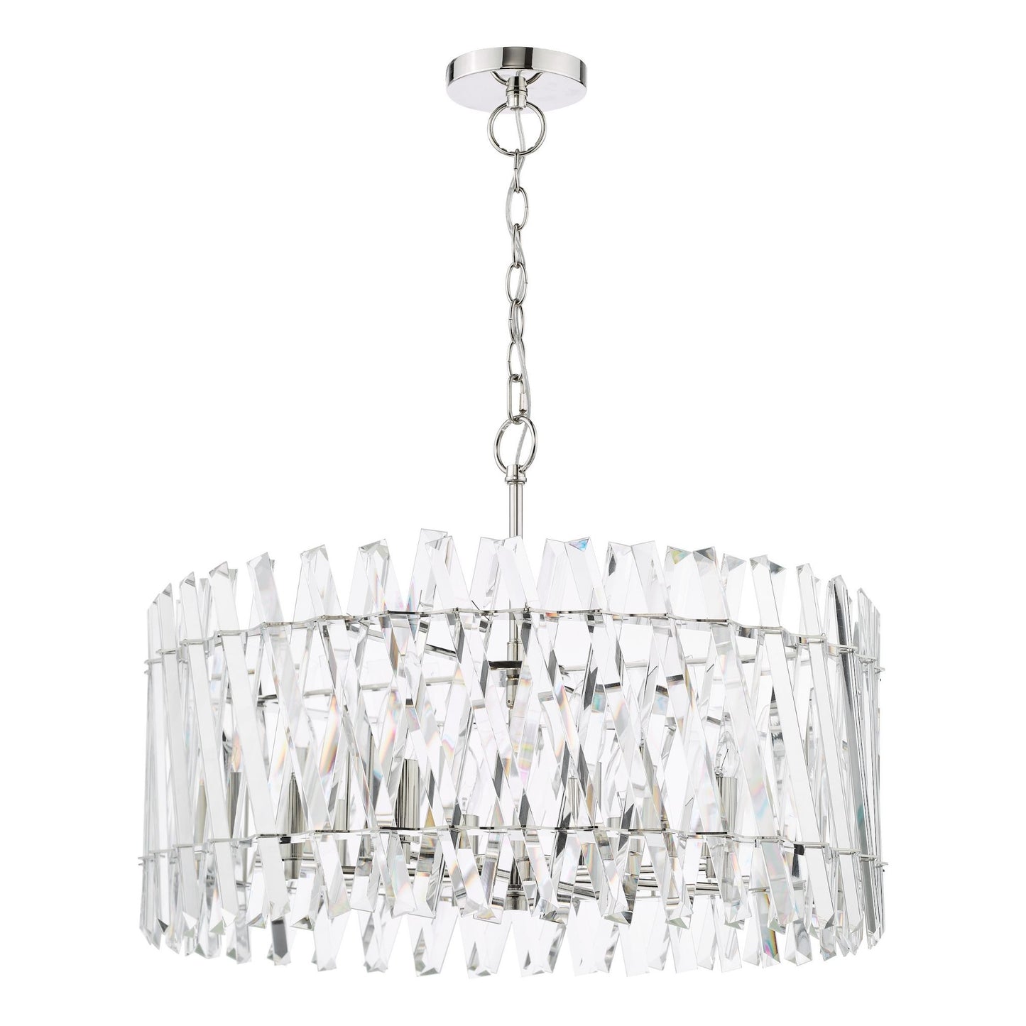 Entwine 8 Light Polished Nickel & Crystal Pendant Ceiling Light