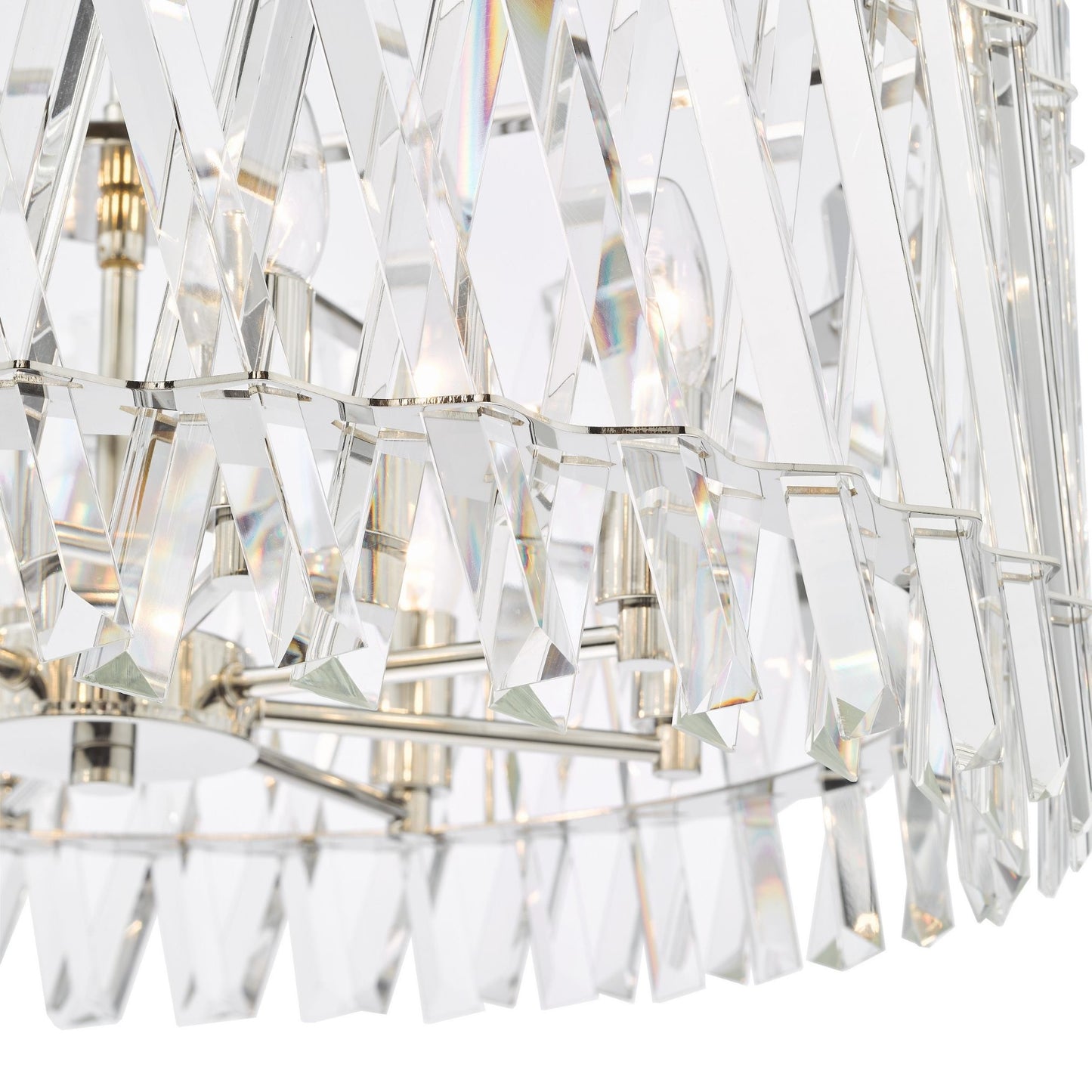 Entwine 8 Light Polished Nickel & Crystal Pendant Ceiling Light