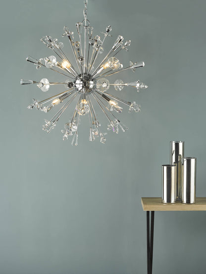 Exodus 8 Light Polished Chrome Pendant Ceiling Light