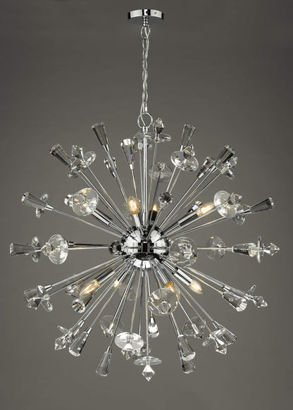 Exodus 8 Light Polished Chrome Pendant Ceiling Light