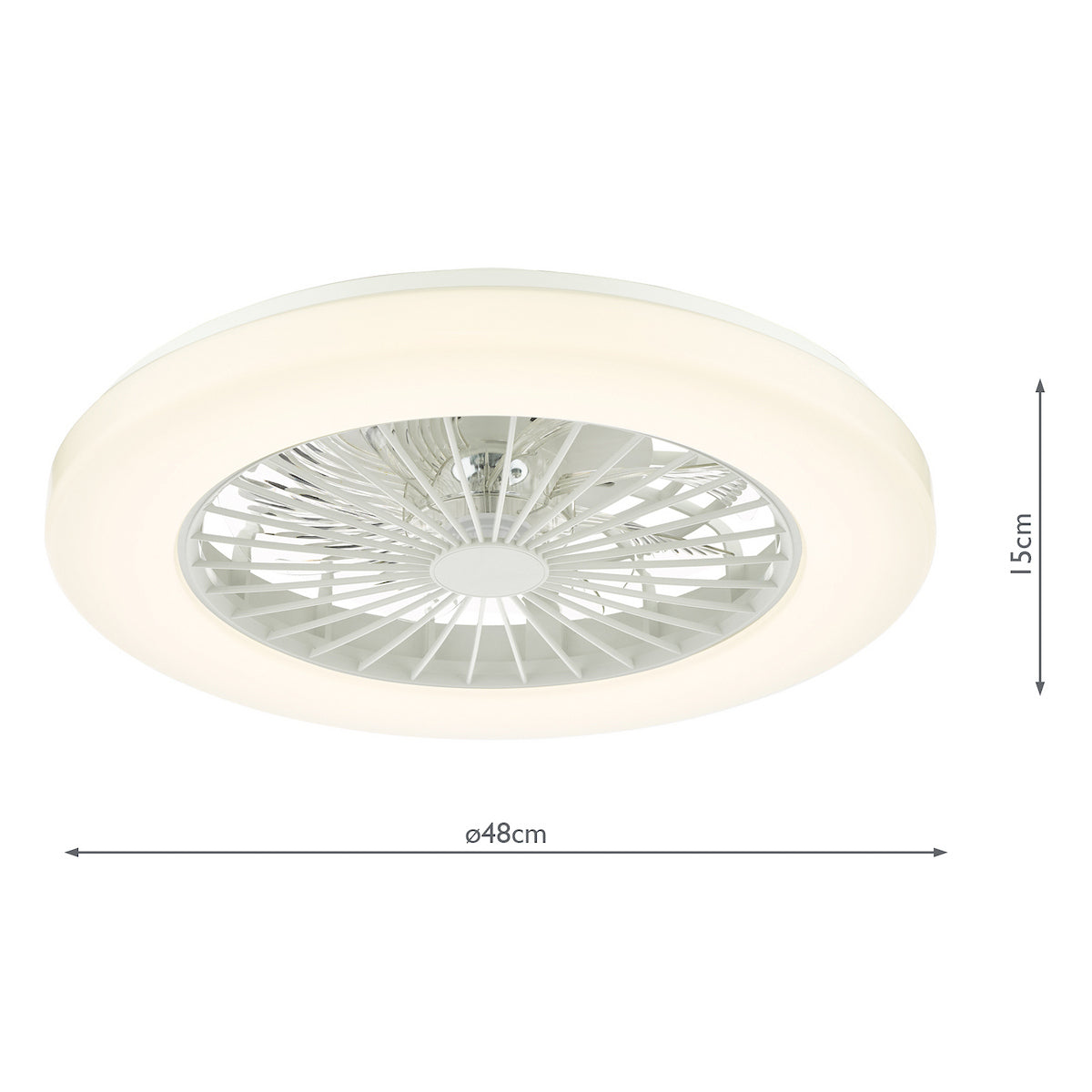 White Flush LED Ceiling Fan