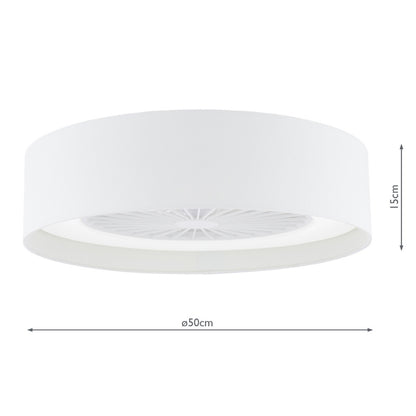 Fan White LED Flush