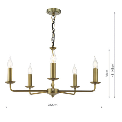 Favian 5-Light Matte Bronze Chandelier