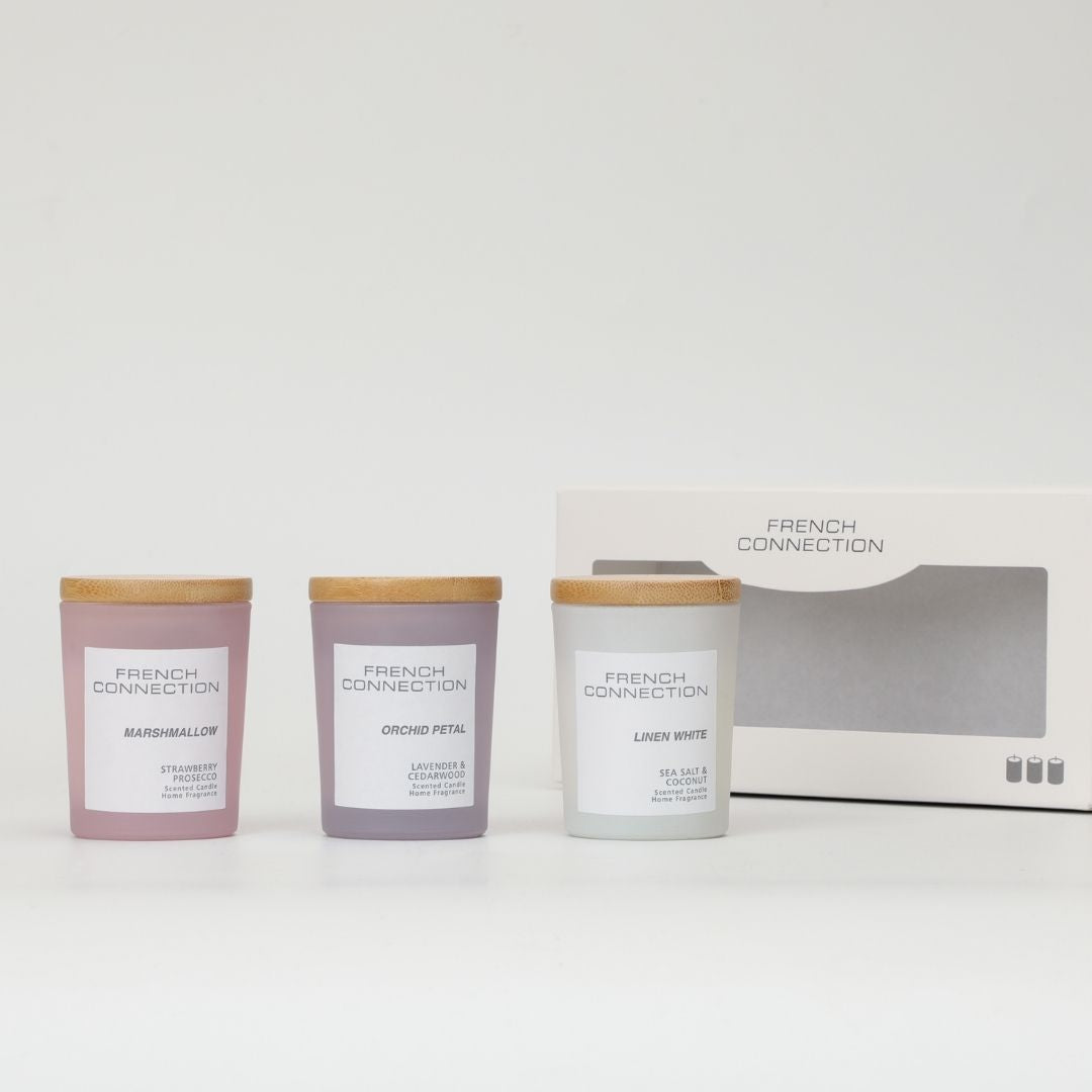 French Connection Set of 3 Small Mixed Scented Candles