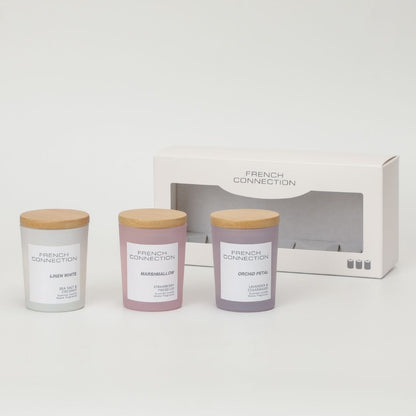 French Connection Set of 3 Small Mixed Scented Candles