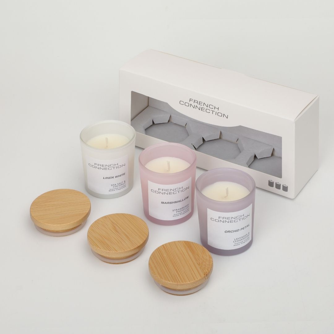 French Connection Set of 3 Small Mixed Scented Candles