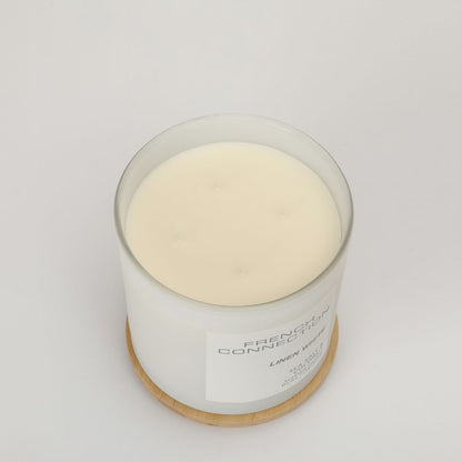 French Connection 4 Wick Scented Candle Linen White