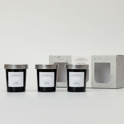 French Connection Set of 3 Small Mixed Scented Candles