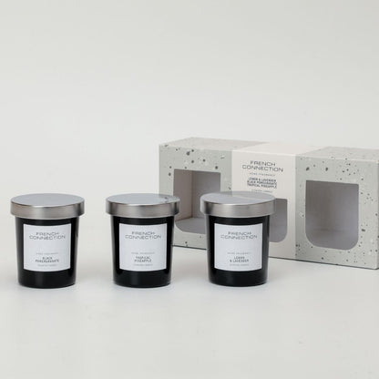 French Connection Set of 3 Small Mixed Scented Candles