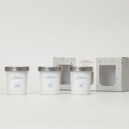 French Connection Set of 3 Small Mixed Scented Candles