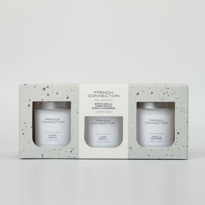 French Connection Set of 3 Small Mixed Scented Candles