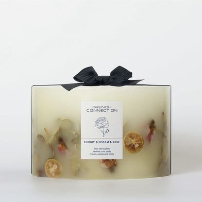 French Connection 4 Wick Scented Candle Cherry Blossom Rose