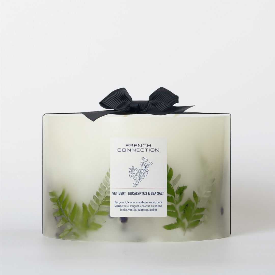 French Connection 4 Wick Scented Candle Vetivert, Eucalyptus & Sea Salt