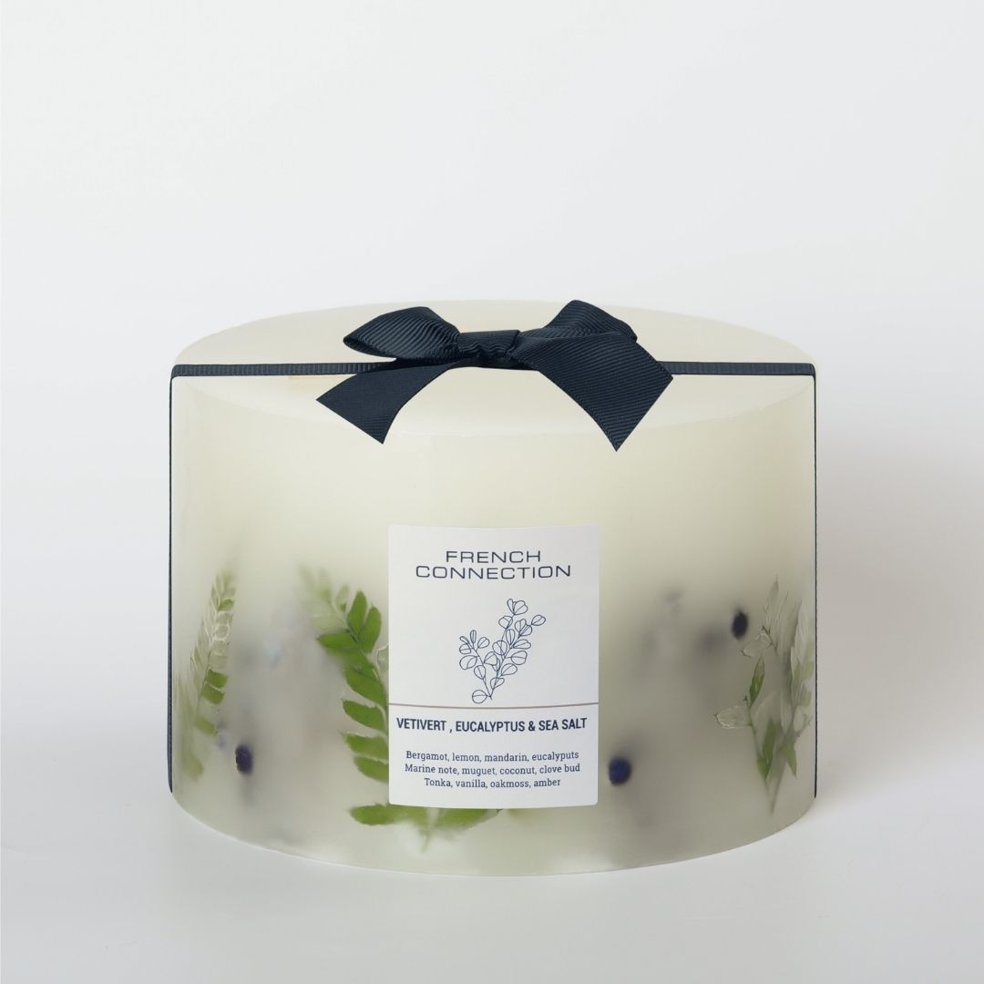 French Connection 4 Wick Scented Candle Vetivert, Eucalyptus & Sea Salt