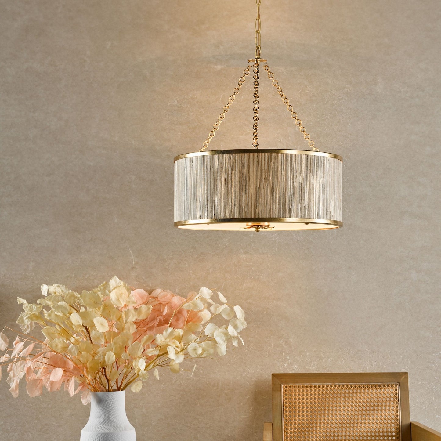 Fenella 5 Light Gold Pendant Ceiling Light