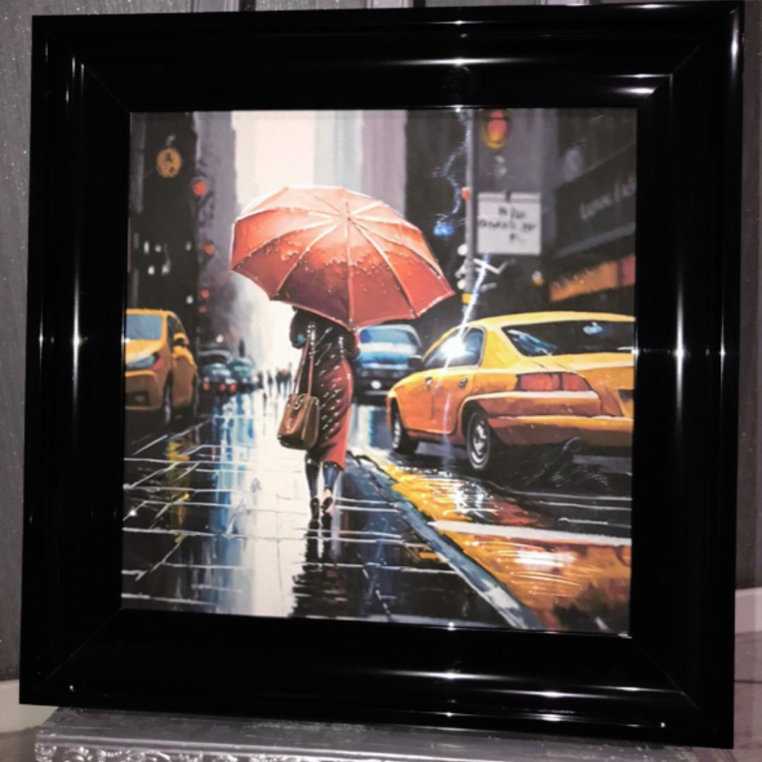 Red Umbrella Framed Wall Art