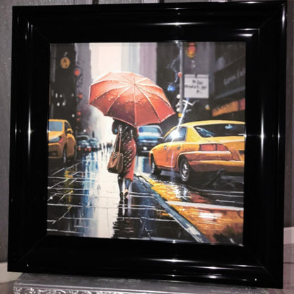 Red Umbrella Framed Wall Art