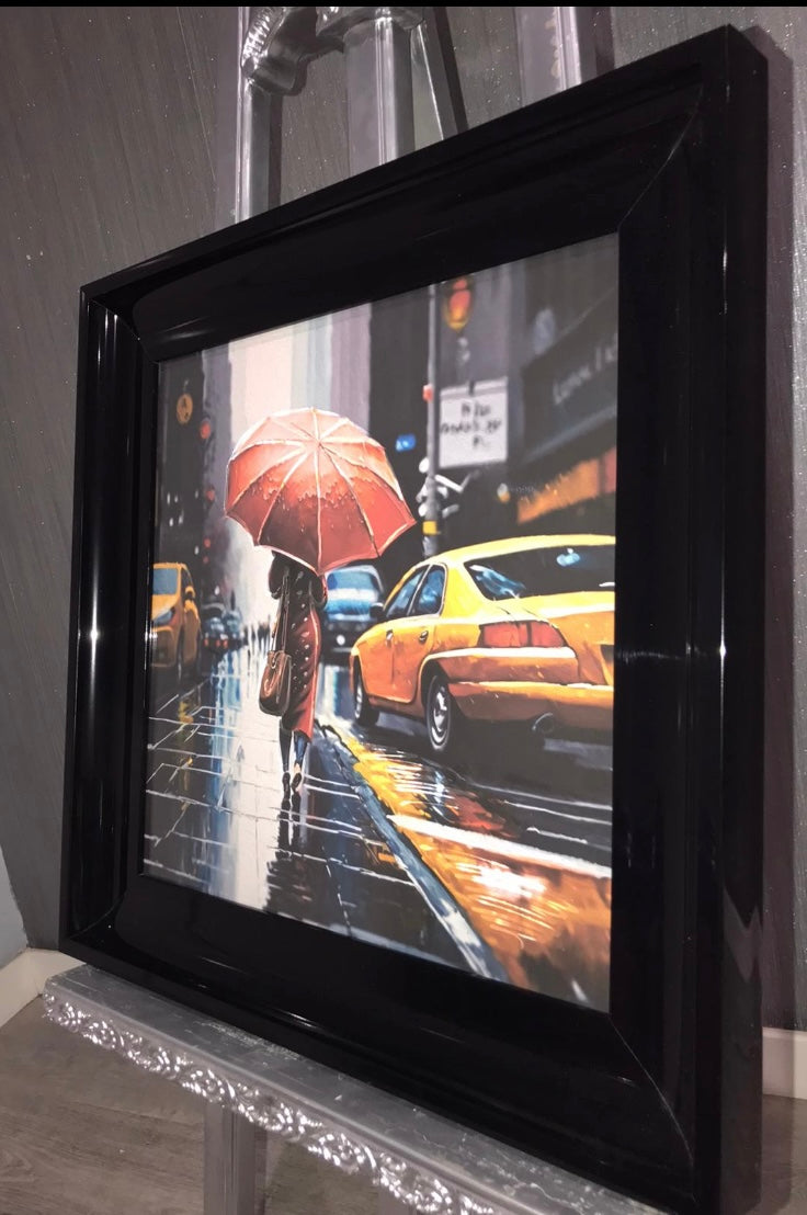 Red Umbrella Framed Wall Art