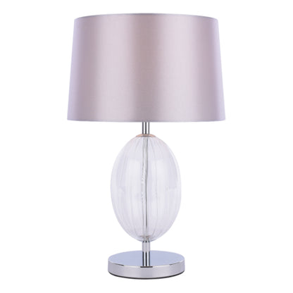Freya Grey & Ribbed Glass Table Lamp