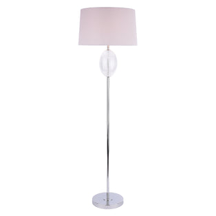 Freya Ribbed Glass & Grey Floor Lamp