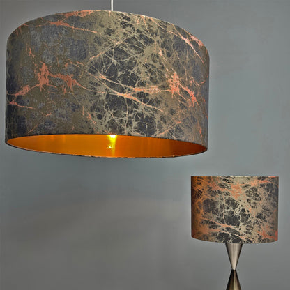 Black and Copper Brushed Lava Shade with Copper Lining 50 cm
