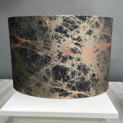 Black and Copper Brushed Lava Shade with Copper Lining 40 cm
