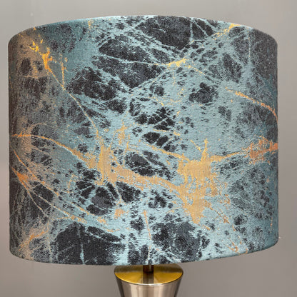 Teal and Gold Brushed Lava Shade with Gold Lining 28 cm