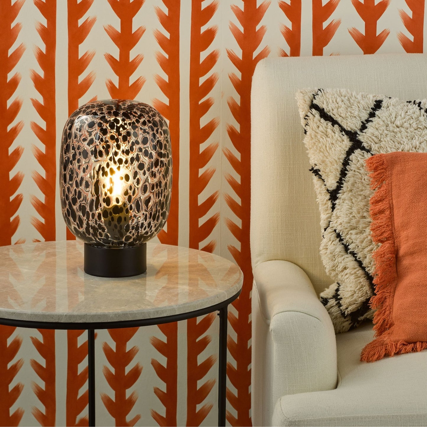 Gethin Black Confetti Glass Table Lamp