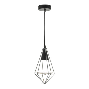Gianni Matt Black and Polished Chrome Pendant Ceiling Light