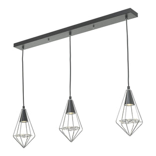 Gianni Matt Black and Polished Chrome 3 Light Ceiling Bar