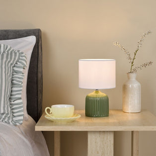 Gigi Twin Pack Ceramic Green Table Lamps